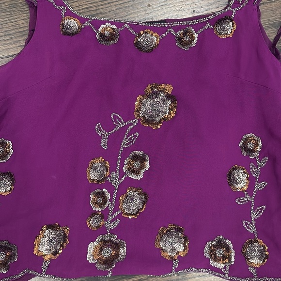 RARE Purple embellished 100% Silk Top - Picture 12 of 12